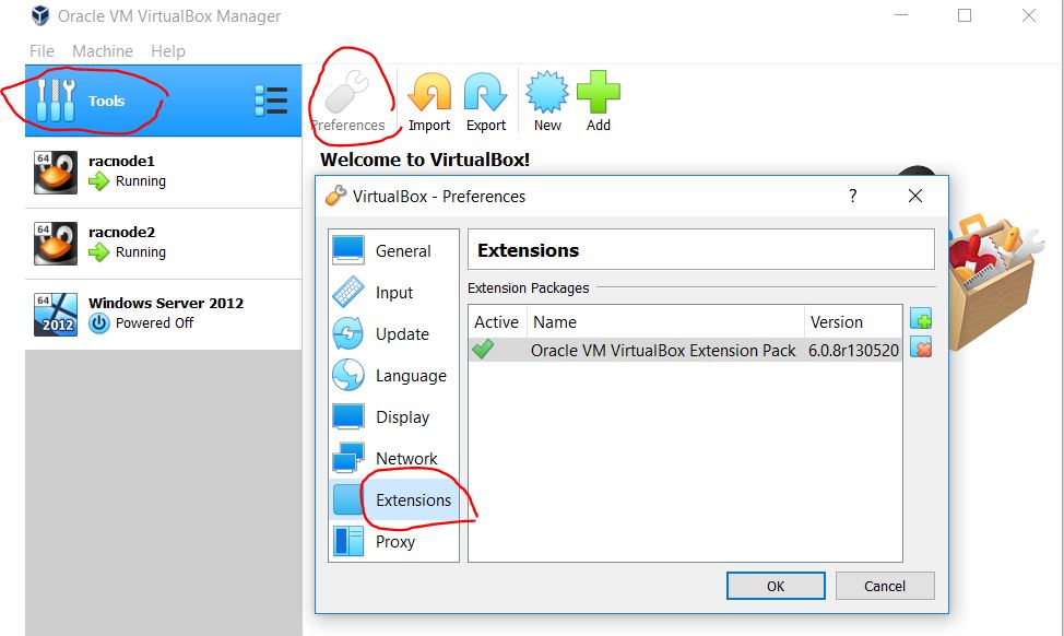 install "Oracle VM VirtualBox Extension Pack"
