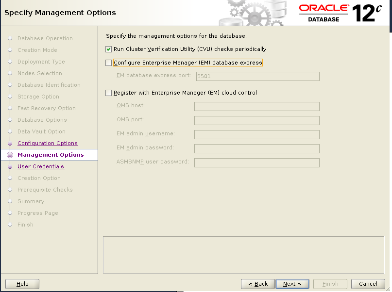 dbca management option